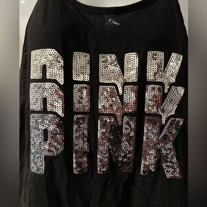 Victoria’s Secret Pink - black tank top, size large